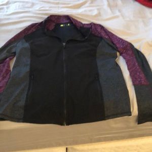 Purple/black and grey zip up workout jacket